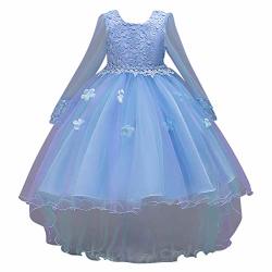Lilibridal Flower Girl Dress 2-12 Year Old Multi Style Princess Dresses Pageant Wedding Party Prom Ball Gowns 009 Sky Blue