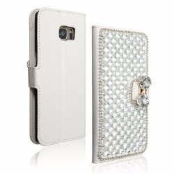 Luxury Crystal Rhinestone Pu Leather Case Stand Cover For Samsung Galaxy S7 Edge