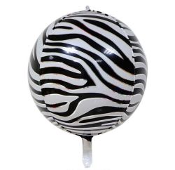 Zebra Orb Foil Balloon