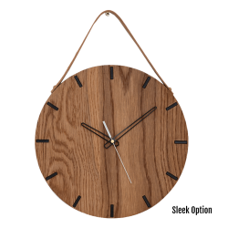 Liam Wall Clock In Oak - 250MM Dia Natural Sleek White Second Hand