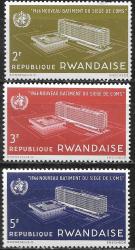 Rwanda 1966 Opening Of Who Headquarters Geneva Scott 161-3 Complete Unmounted Mint Set