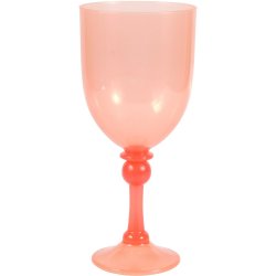 Long Stem Plast Goblet Wine Glass Coral