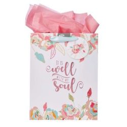 WELL With My Soul Medium Gift Bag In White With Card And Tissue Paper