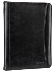 Cellini A4 Leather Zip Around Folder Black