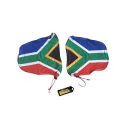 South African Flag Car Mirror Cover Set For Passenger Vehicles + Keyring