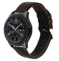 Buyitall.today Cowhide Leather Band For Samsung S3 Frontier classic Watch - Dark Brown