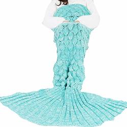Lvbo Big Mermaid Tail Blanket Mermaid Tail Blanket Crochet Thick Kids Adult Children
