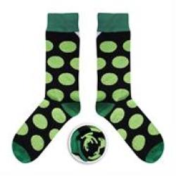 Cup Of Sox With Chicken Pox - Black Size 41 - 44 B Black Socks With Green Peas Retail Box No Warranty