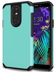 Dagoroo LG Aristo 4 Plus Dual Layer Case Hybrid Shock Proof Full-body Protective Rugged Durable Cover Case For LG Aristo 4+ LG Prime 2 5.5 Inch 2019 Mint Green