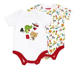 Fisher-Price Set Of 2 Body Suit Onesie Printed