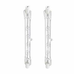 2 Pack Halogen R7S 118MM T3 150W Dimmable 1500LM J Type Linear Double Ended Floodlight Bulb 360 Beam Angle 120V For Work Security Landscape