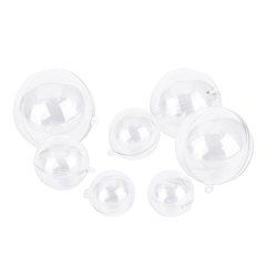 5PCS 50mm/80mm Clear Plastic Fillable Ornaments Ball For DIY Christmas  Wedding