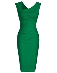 Muxxn Knee Length Dresses Vintage 60S Halloween Costumes Rockabilly Pencil Dress Green XL
