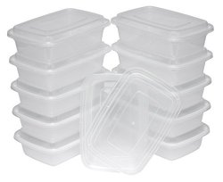 Table To Go Ttg 20-PACK Bento Lunch Boxes With Lids 1 Compartment 32 Oz Microwaveable Dishwasher & Freezer Safe Meal Prep Container Reusable Dish Set
