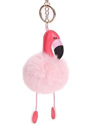 Keyring Handbag Flamingo Fur Bag Charm Pendant Girl Keychain Gift Decor Pale-pink