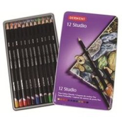 Derwent Studio Pencils - 12 Set In Metal Tin