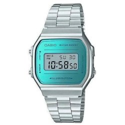 Casio Retro Digital Stainless Steel Woman's Watch A168WEM-2DF