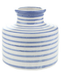 Bali Decorative Blue & White Stripe Vase 3