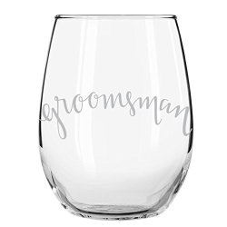 Kiboko LLC Groomsman Wedding Party Stemless Wine Glass