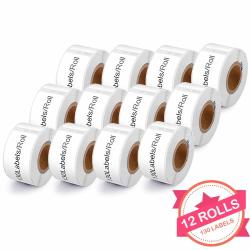 12 Rolls Compatible With Dymo 30327 White 1-UP File Folder Labels For Dymo Labalwriter 450 4XL 9 16" X 3-7 16" 130 Labels Per Roll