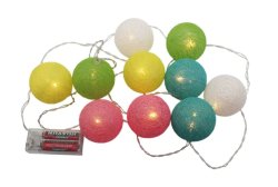 Festive 10 Multi Colour Large Ball String Battery Powered LED Lights