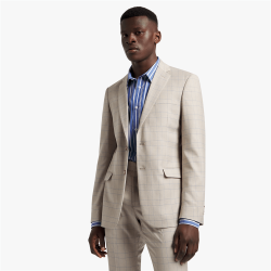 Men&apos S Slim Check Natural Suit Jacket