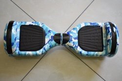 Camouflage Blue Color Hoverboard With Bluetooth & LED Lights With Or Without Handle