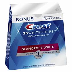 Crest 3D WhiteStrips Glamorous White Teeth Whitening Strip Kit 32 Strips 16 Count Pack -packaging May Vary
