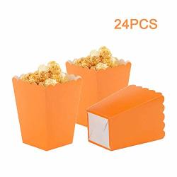 Aimtohome Orange Popcorn Boxes MINI Paper Popcorn Box Cardboard Popcorn Container For Party Pack Of 24