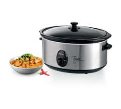Mellerware Slow Cooker Stainless Steel Brushed 6.5L 320W Tempo