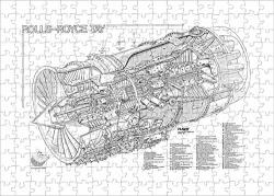 Media Storehouse 252 Piece Puzzle Of Rolls Royce Tay Cutaway Drawing 1569791