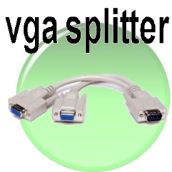 Vga Splitter Y Cable For Dual Vga Displays Or Connect 2 Devices On 1 Monitor