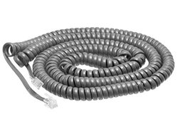 The Voip Lounge 25 Foot Long Gray Handset Curly Cord For Avaya Lucent Definity 6400 Series Phone 6402 6402D 6408 6408D 6416D 6416DM 6424D 6424DM
