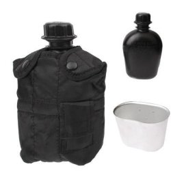 3-IN-1 1L Us Army Military Outdoor Water Bottle Drinking Container With Canteen & Nylon Carrying ...