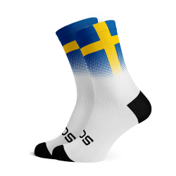 Sweden Flag Socks - Medium White