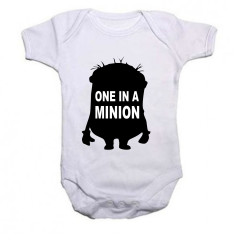 One In A Minion White Baby Grow - 3-6 Long Sleeve
