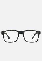 Emporio Armani Clear Lens With Matte Black Sunglasses 54MM - Black