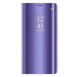 Anernai Samsung Galaxy S9 Stand Function Make Up Mirror Clear Luxurious Plating Hard Flip Shockproof Case Violet