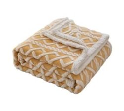 Smte -soft Sherpa Blanket Queen Size- Yellow
