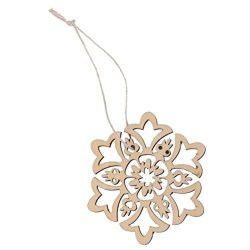 Tinksky Christmas Hanging Ornaments Wedding Valentine's Day Gift Diy Wooden Hollow Snowflake Design Embellishments Christmas Tree Decorations 10PCS 88CM