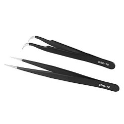 Vndeful Professional Tweezer Set 2 Tweezers Professional Pointed
