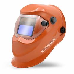 Hzxvogen Welding Helmet Solar Powered Auto Darkening Hood With Adjustable Shade Range For Mig Tig Arc Welder Mask Shield Orange