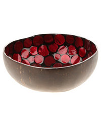 Sarongi Polka Dot Mosaic Coconut Bowl Red
