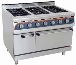 Gas Stove With Electric Oven Anvil - 6 Burner