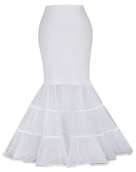 Grace Karin Maxi Mermaid Fishtail Petticoat For Maxi Mermaid Dress XL White 477
