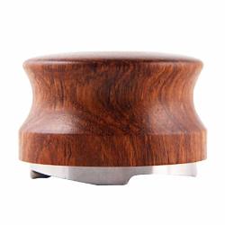 Coffee Distributor - Espresso Palm Tamper 58MM Stainless Steel Tamper Base With Wooden Handle Adjustable Height Leveler Tool With Macaroon Appearance And