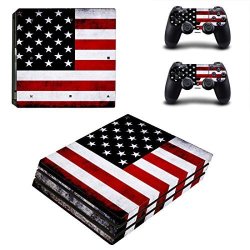 Skinown PS4 Pro Skins Sticker Vinly Decal Cover For Sony PS4 Playstation 4 Pro Console And Controller Usa Flag