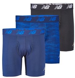 New Balance Men's 6" Boxer Brief Fly Front With Pouch 3-PACK Pigment pigment Woodgrain black Small