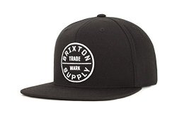 Brixton Men's Oath III Medium Profile Adjustable Snapback Hat Black One Size