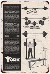 Tin Sign 8X12 Inches York Barbell Gym Equipment Wall Art Rogue Fitnesses